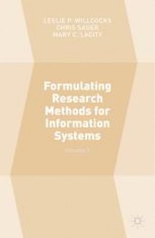 Formulating Research Methods for Information Systems: Volume 2