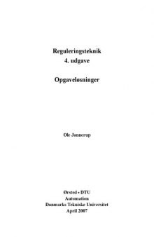 Reguleringsteknik - Opgaveløsninger