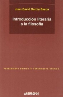 Introducción literaria a la filosofía