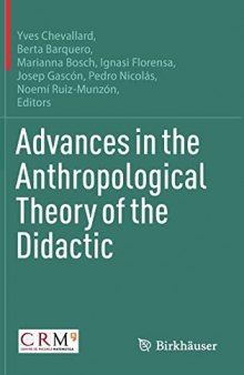 Advances in the Anthropological Theory of the Didactic