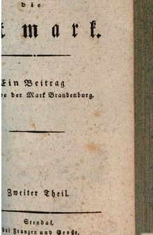 Über die Altmark : Beitrag zur Geschichte der Mark Brandenburg