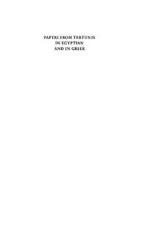 Papyri from Tebtunis in Egyptian and in Greek (P. Tebt. Tait)