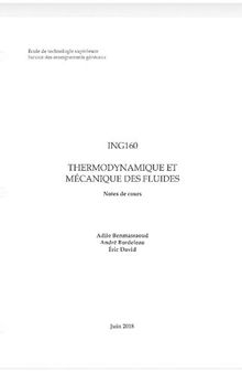 ING160 THERMODYNAMIQUE ET MÉCANIQUE DES FLUIDES