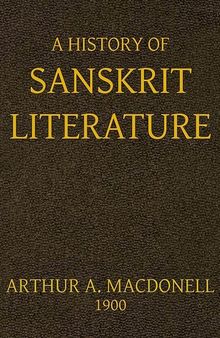 A History of Sanskrit Literature