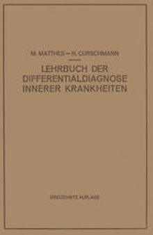 Lehrbuch der Differentialdiagnose Innerer Krankheiten