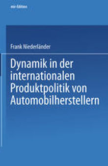 Dynamik in der internationalen Produktpolitik von Automobilherstellern