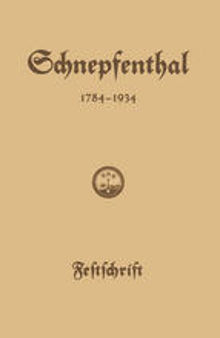 Die Erziehungsanstalt Schnepfenthal 1784–1934