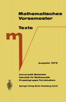 Mathematisches Vorsemester: Texte