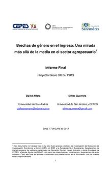 Brechas de género en el ingreso: Una mirada más allá de la media en el sector agropecuario