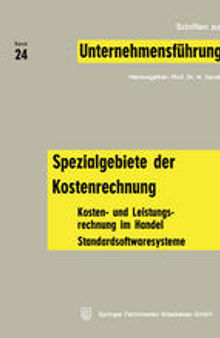 Spezialgebiete der Kostenrechnung: Kosten- und Leistungsrechnung im Handel Standardsoftwaresysteme