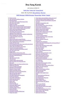 Anthony Demello Anthony De Mello Doa Sang Katak PDF (Prayer of the Frog - Indonesian Translation - Bahasa Indonesia ) by Anthony De Mello , author of Awareness, Burung Berkicau (song of the bird), One Minute Nonsense (Berbasa-basi Sejenak - Bahasa Indonesia) , Call to Love (Dipanggil untuk Mencinta), The Prayer of the Frog (Doa Sang Katak), One Minute Wisdom (Sejenak Bijak)