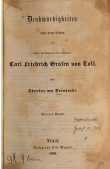 Denkwurdigkeiten aus dem Leben Carl Friedrich Grafen von Toll