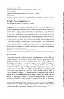 Using the Pandemic as a Pretext: Voter Absenteeism in the 2020 Elections in Romania