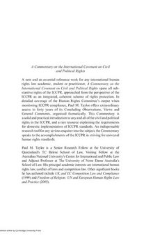 A Commentary on the International Covenant on Civil and Political Rights