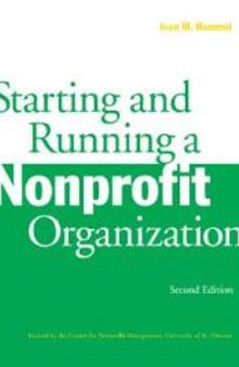 Starting and Running a Nonprofit Organization