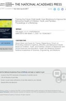 Training the Future Child Health Care Workforce to Improve the Behavioral Health of Children, Youth, and Families: Proceedings of a Workshop