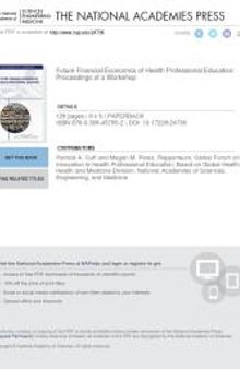 Future Financial Economics of Health Professional Education: Proceedings of a Workshop