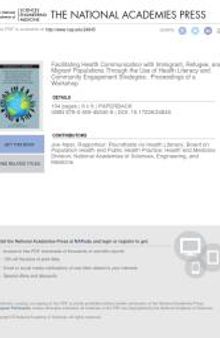 Facilitating Health Communication with Immigrant, Refugee, and Migrant Populations Through the Use of Health Literacy and Community Engagement Strategies: Proceedings of a Workshop