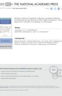 Building a National Capability to Monitor and Assess Medical Countermeasure Use During a Public Health Emergency: Going Beyond the Last Mile: Proceedings of a Workshop