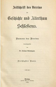 Zeitschrift des Vereins für Geschichte und Alterthum Schlesiens