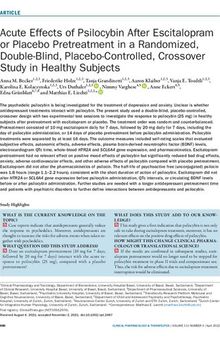 Acute Effects of Psilocybin After Escitalopram or Placebo Pretreatment in a Randomized, Double-Blind, Placebo-Controlled, Crossover Study in Healthy Subjects