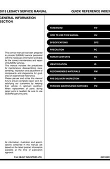 2015 Subaru Legacy, Outback Factory Service Manual USDM