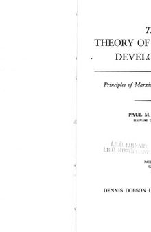 The Theory of Capitalist Development: Principles of Marxian Political Economy