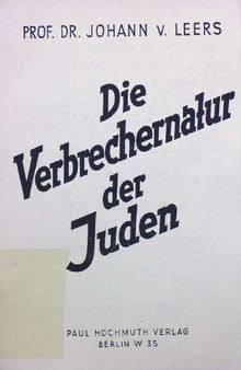 Die Verbrechernatur der Juden