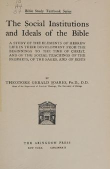 ْThe Social Institutiona and Ideals of The Bible