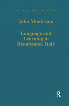 Language and Learning in Renaissance Italy: Selected Articles