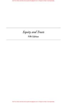 Equity and Trusts