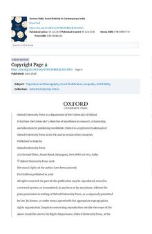 Uneven Odds: Social Mobility in Contemporary India