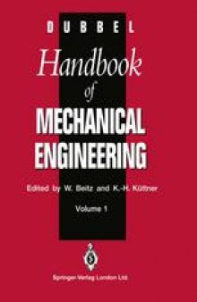 Dubbel Handbook of Mechanical Engineering