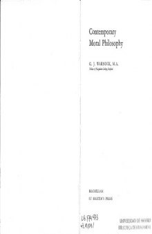 Contemporary Moral Philosophy