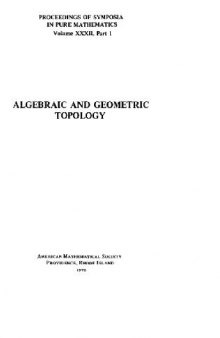 Algebraic and geometric topology