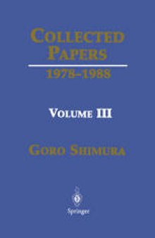 Collected Papers: Volume III: 1978-1988