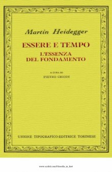 Essere e tempo. L'essenza del fondamento