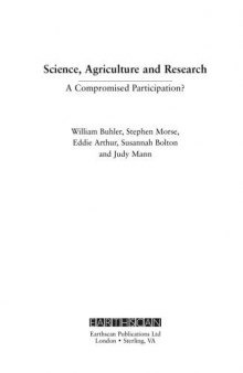 Science Agriculture and Research: A Compromised Participation