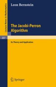 The Jacobi-Perron Algorithm Its Theory and Application