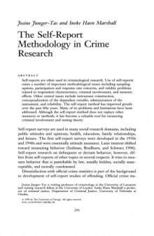 The Self-Report Methodology in Crime Research