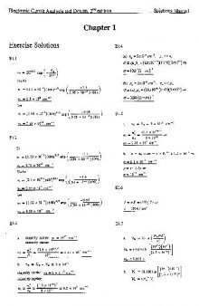 Electronic Circuit Analysis and Design - solution manuel