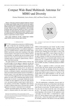 IEEE Transactions on Antennas and Propagation. Vol. 52. No. 8. Pp. 1963–1969 [Article] Compact Wide-Band Multimode Antennas for MIMO and Diversity