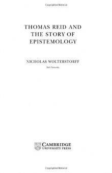 Thomas Reid and the Story of Epistemology (Modern European Philosophy)