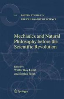 Mechanics and Natural Philosophy Before the Scientific Revolution