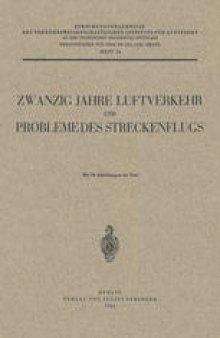 Zwanzig Jahre Luftverkehr und Probleme des Streckenflugs