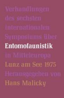 Verhandlungen des Sechsten Internationalen Symposiums uber Entomofaunistik in Mitteleuropa