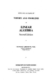 Theory and Problems of Linear Algebra