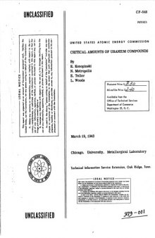 Critical amounts of uranium compounds