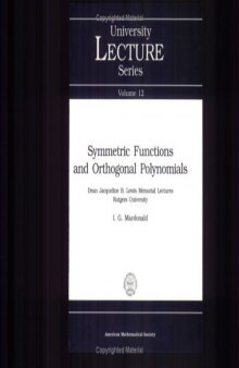 Symmetric Functions and Orthogonal Polynomials