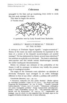  Vol. 47, No. 2 Folklore Agrell's ''Magico-Numerical'' Theory of the Runes